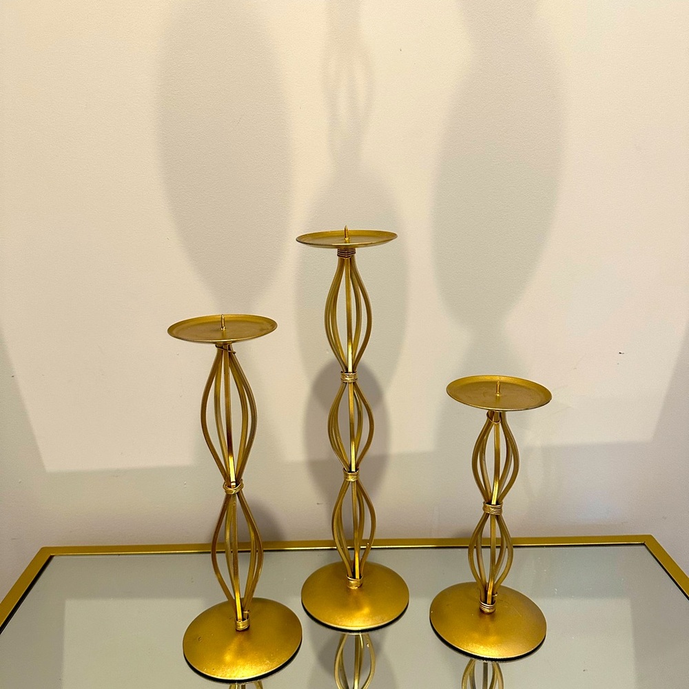 Candle holder gold set